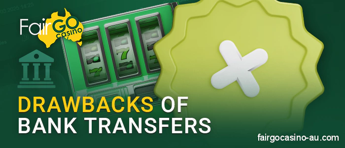 Disadvantages of bank transfer payments at Fair Go Casino