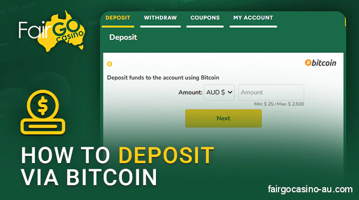 How to deposit to Fair Go Casino via Bitcoin - detailed guide
