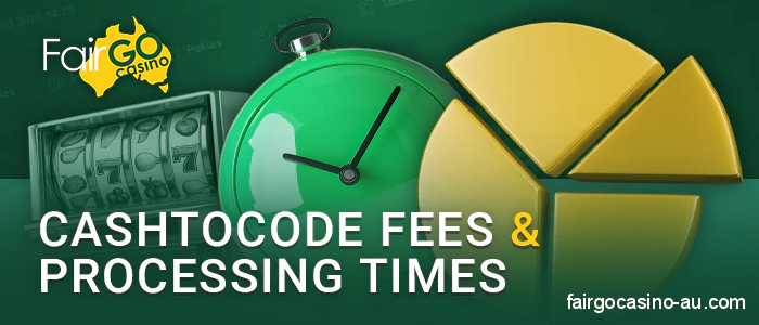 CashtoCode transaction times at Fair Go Casino - what fees are there for payments