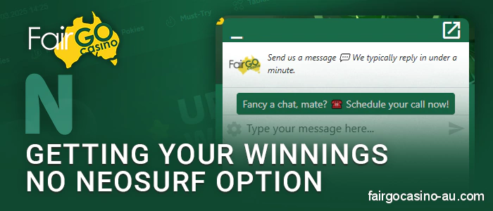 Contact support agents to withdraw from Fair Go Casino