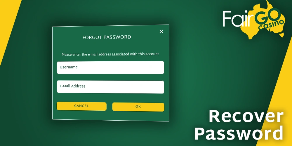 how to reset your password at Fair GO Casino