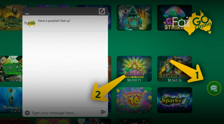 Contacting Fair Go Casino support for cashback