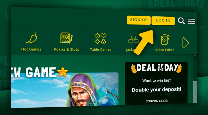 Registration or login at Fair Go Casino for a deposit