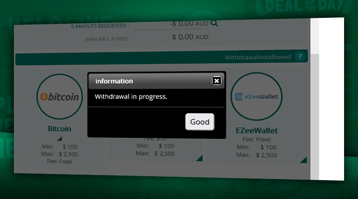 Successful withdrawal at Fair Go Casino