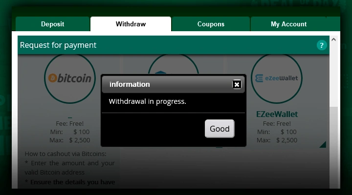 Getting access to the withdrawal of money at Fair Go casino after verification